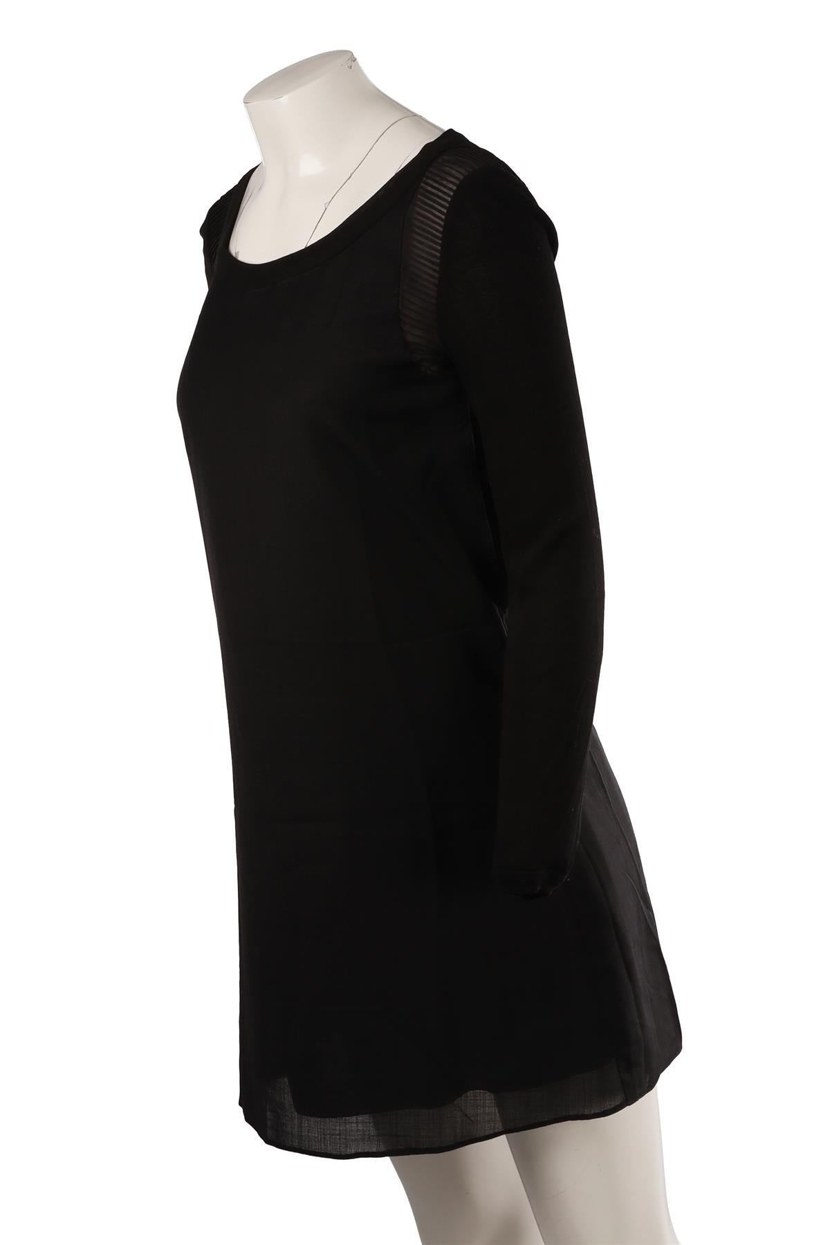 BLACK SILK MINI DRESS