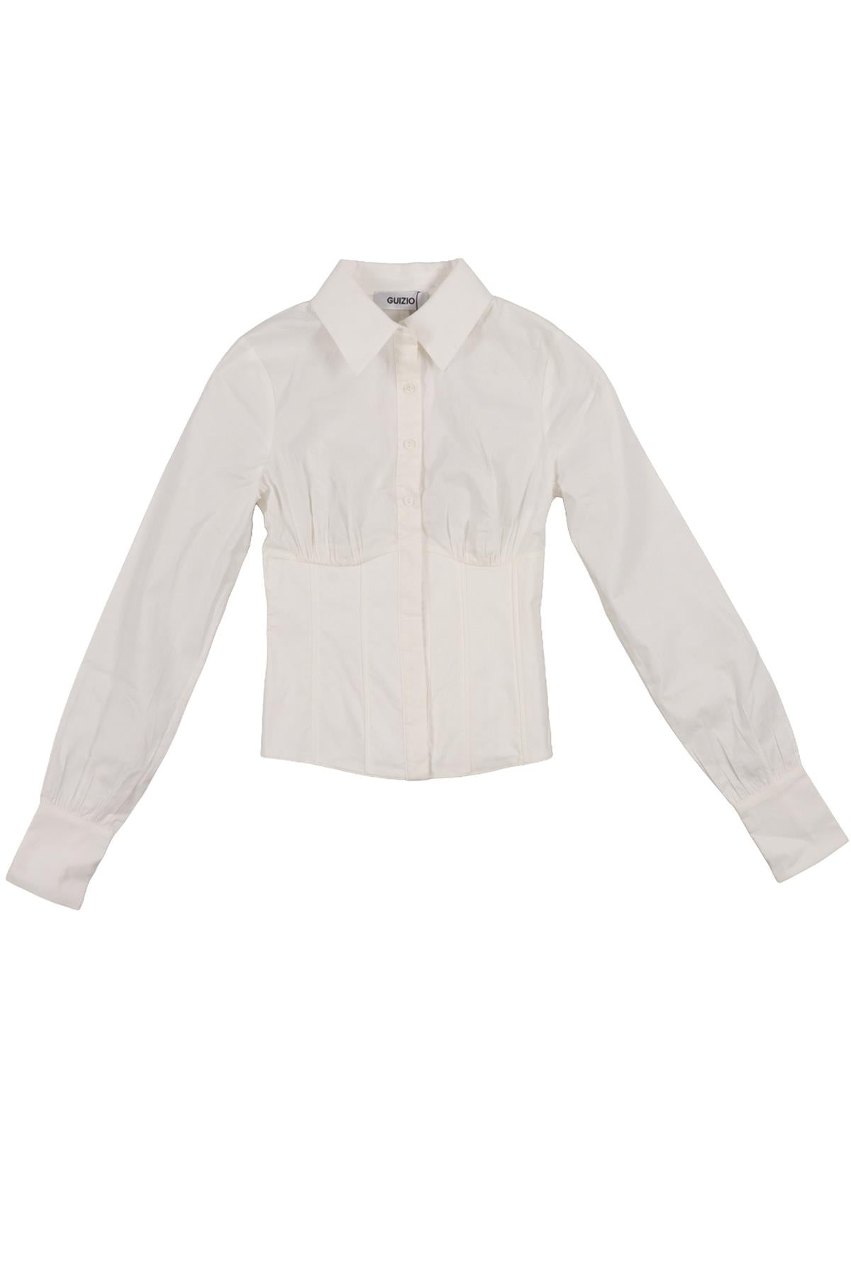 GUIZIO WHITE COTTON SHIRT XSMALL