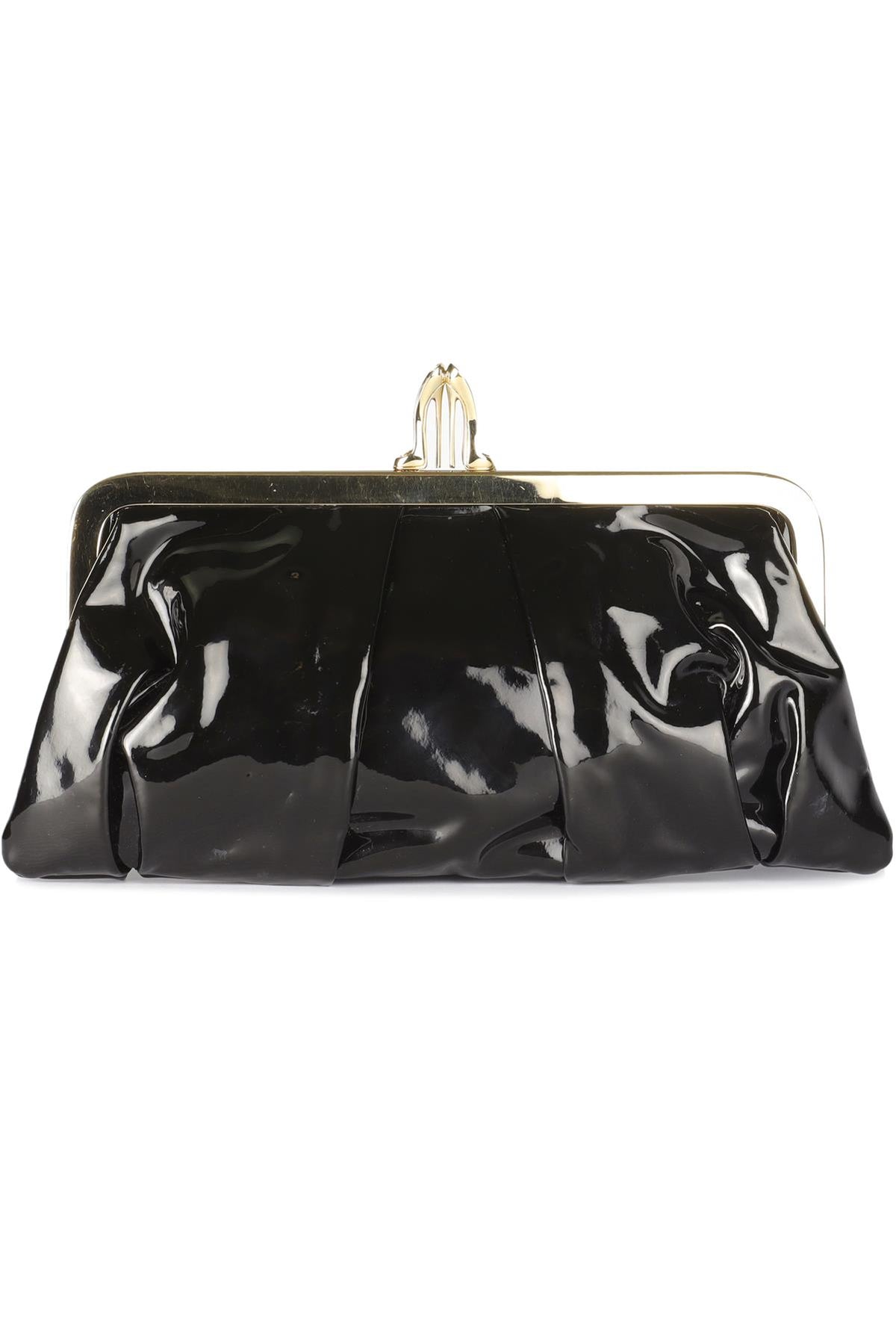 CHRISTIAN LOUBOUTIN BLACK MISS LOUBI PATENT LEATHER CLUTCH