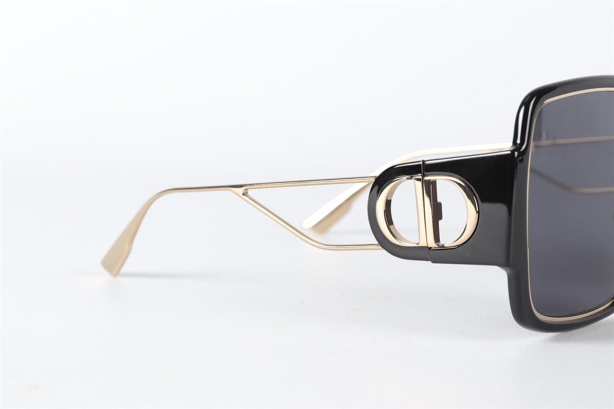 CHRISTIAN DIOR BLACK SQUARE FRAME ACETATE SUNGLASSES