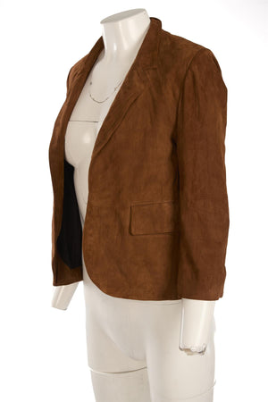 ZADIG & VOLTAIRE BROWN SUEDE BLAZER FR 36 UK 8