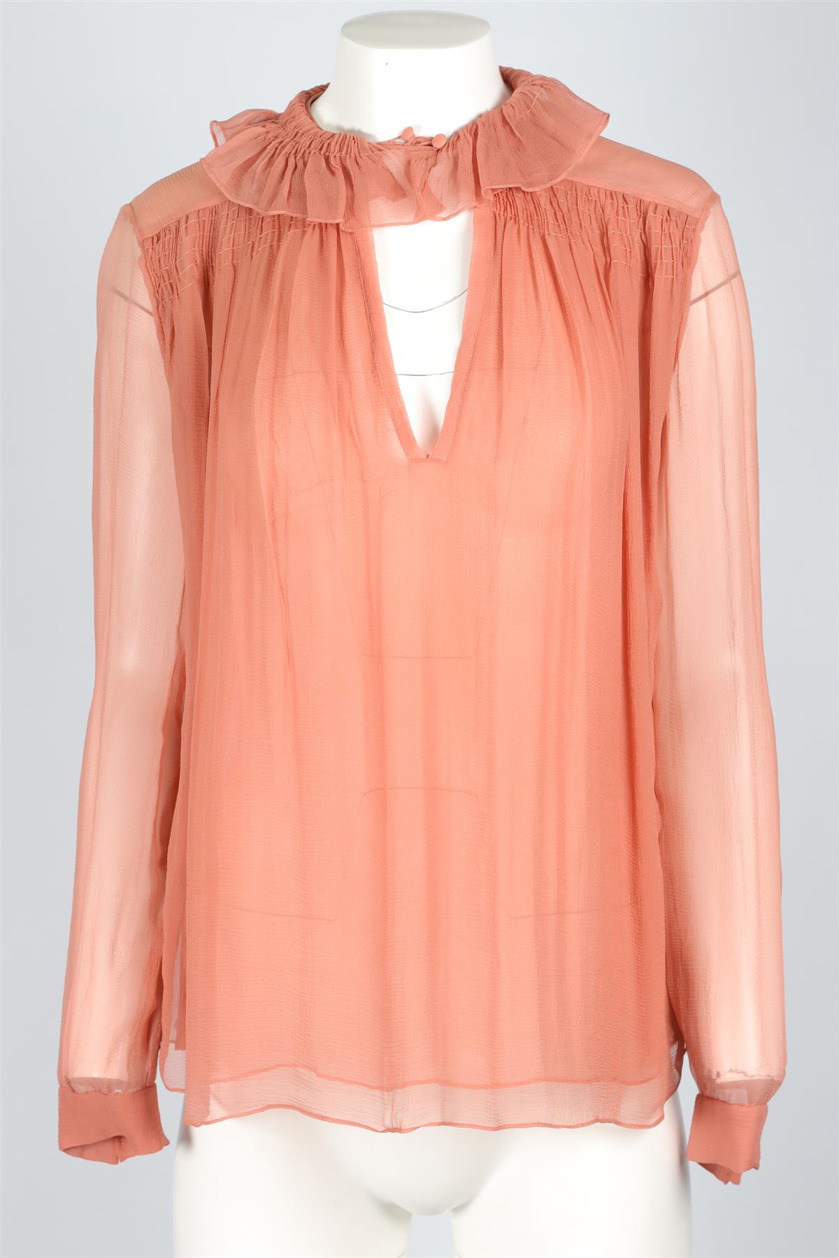 CHLOE PINK SILK TOP FR 36 UK 8