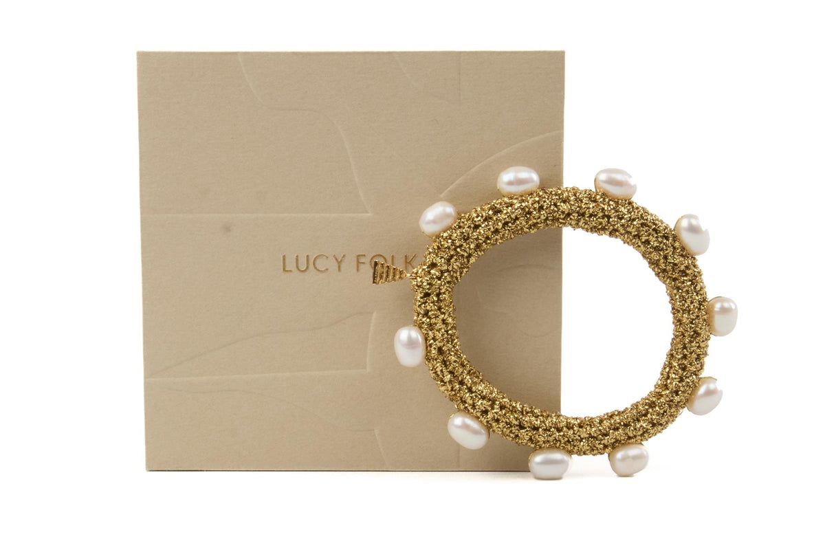 LUCY FOLK GOLD PEARL DIVER BRACELET