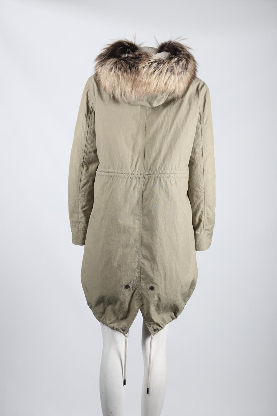 ARMY BY YVES SOLOMON FOX FUR AND SHELL DOWN COAT FR 36 UK 8