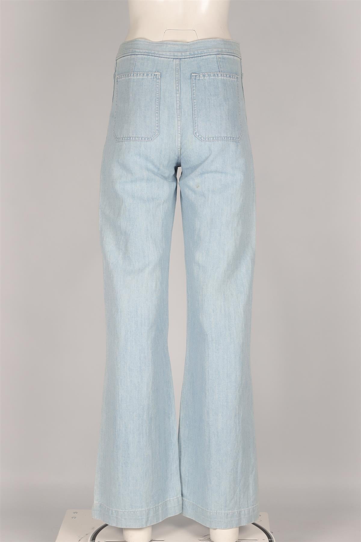 POLO RALPH LAUREN BLUE HIGH RISE WIDE LEG JEANS W26 UK 8
