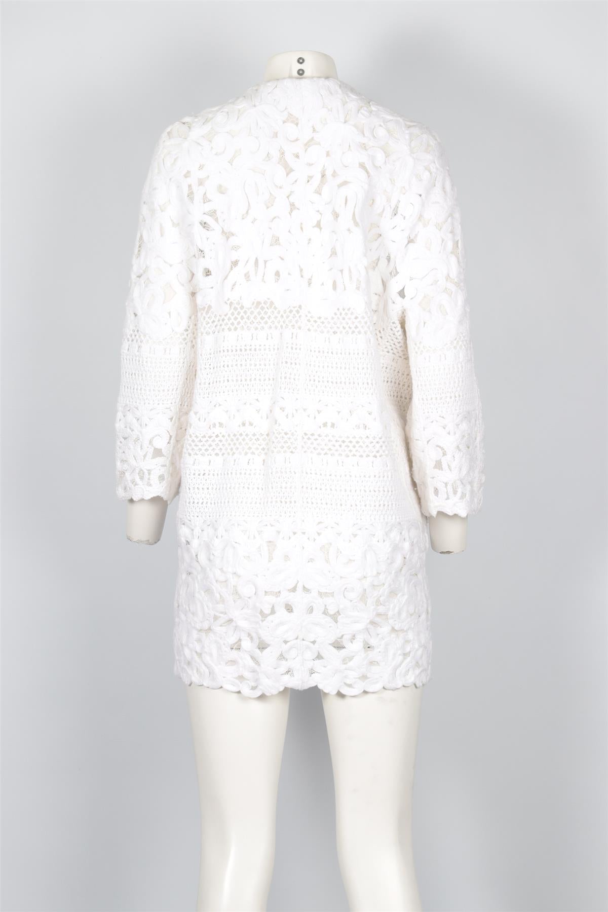 ERMANNO SCERVINO WHITE LACE COAT IT 44 UK 12