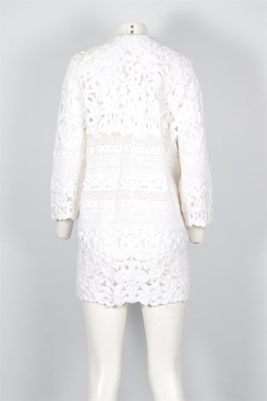 ERMANNO SCERVINO WHITE LACE COAT IT 44 UK 12