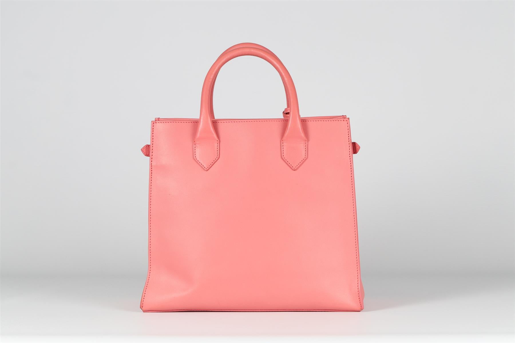 BALENCIAGA PINK PADLOCK ALL AFTERNOON LEATHER TOTE BAG