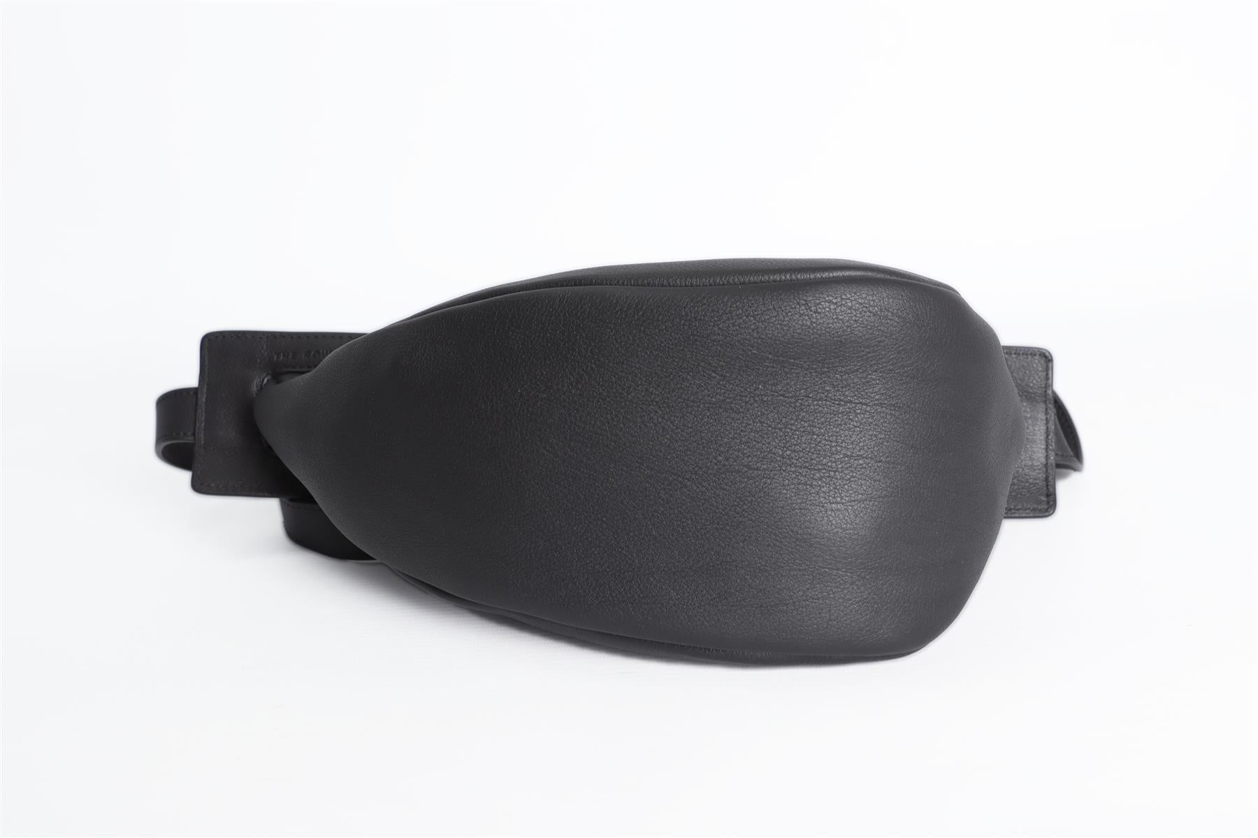 THE ROW BLACK SLOUCHY BANANA SMALL LEATHER SHOULDER BAG