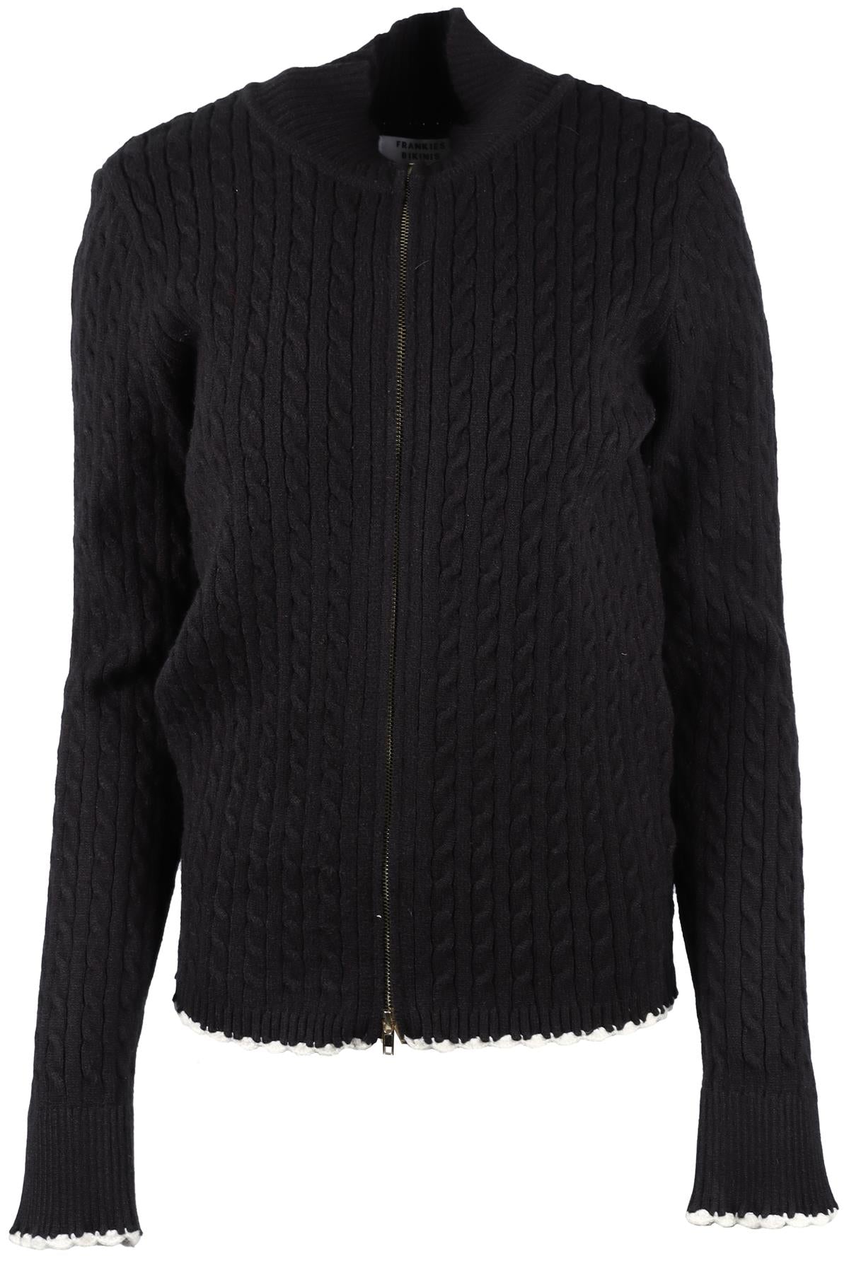 FRANKIE BIKINIS BLACK KNIT CARDIGAN XXLARGE