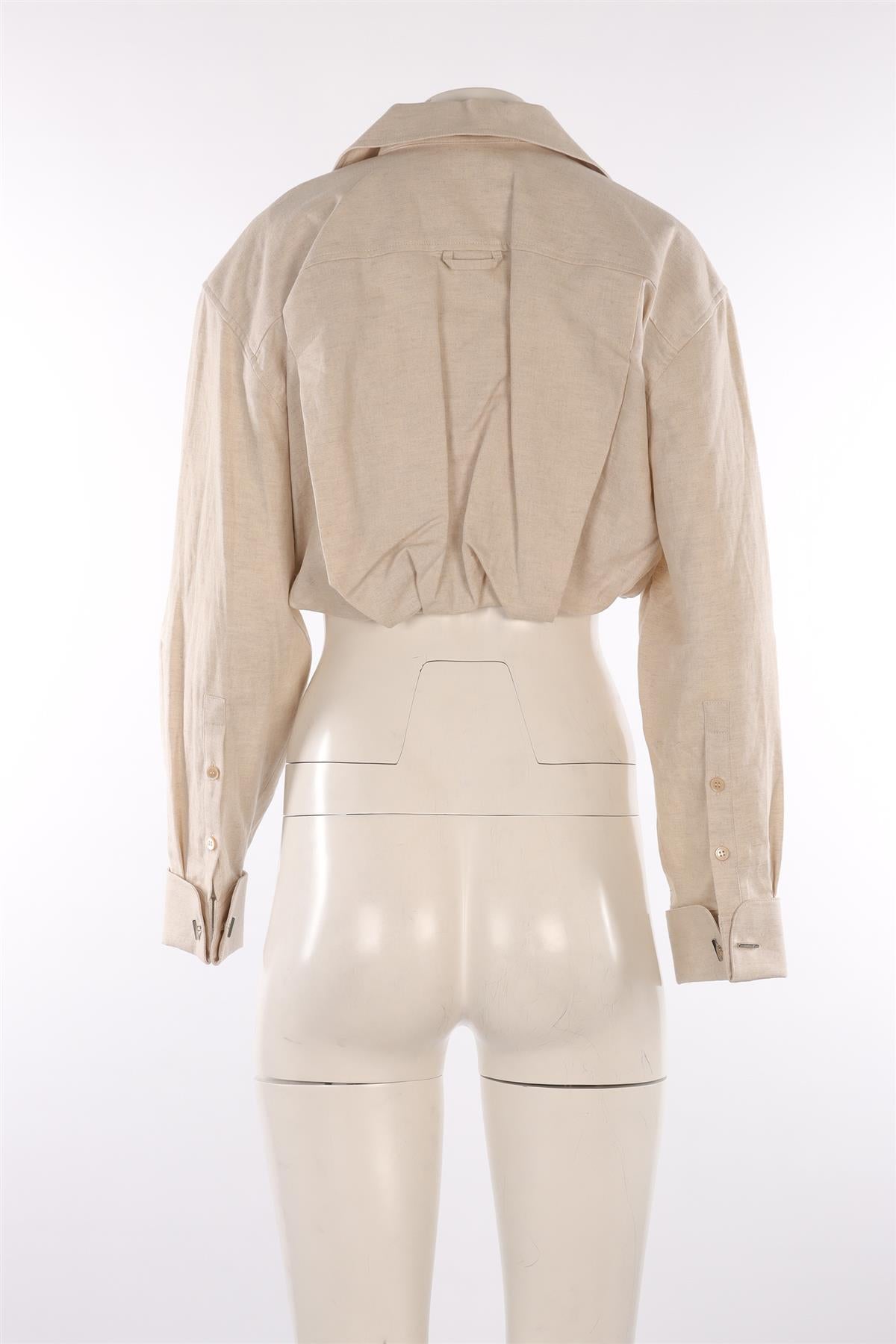 JACQUEMUS BEIGE COTTON TOP FR 40 UK 12
