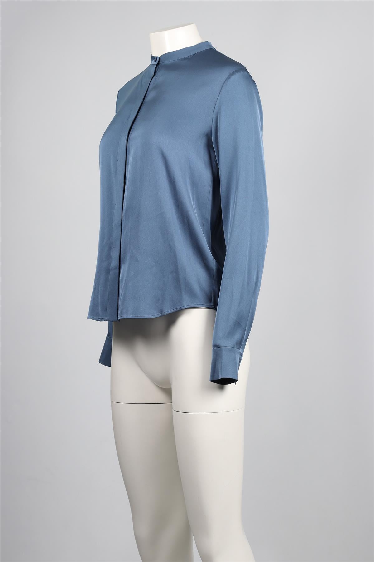 VINCE BLUE SILK BLEND TOP US 6 UK 10