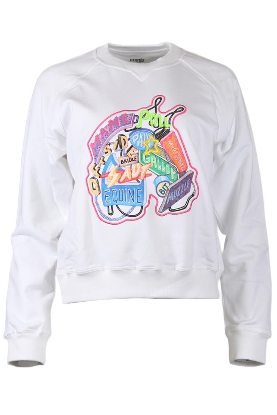 HERMÈS 2023 CHEVALOSCOPE COTTON SWEATSHIRT FR 40 UK 12