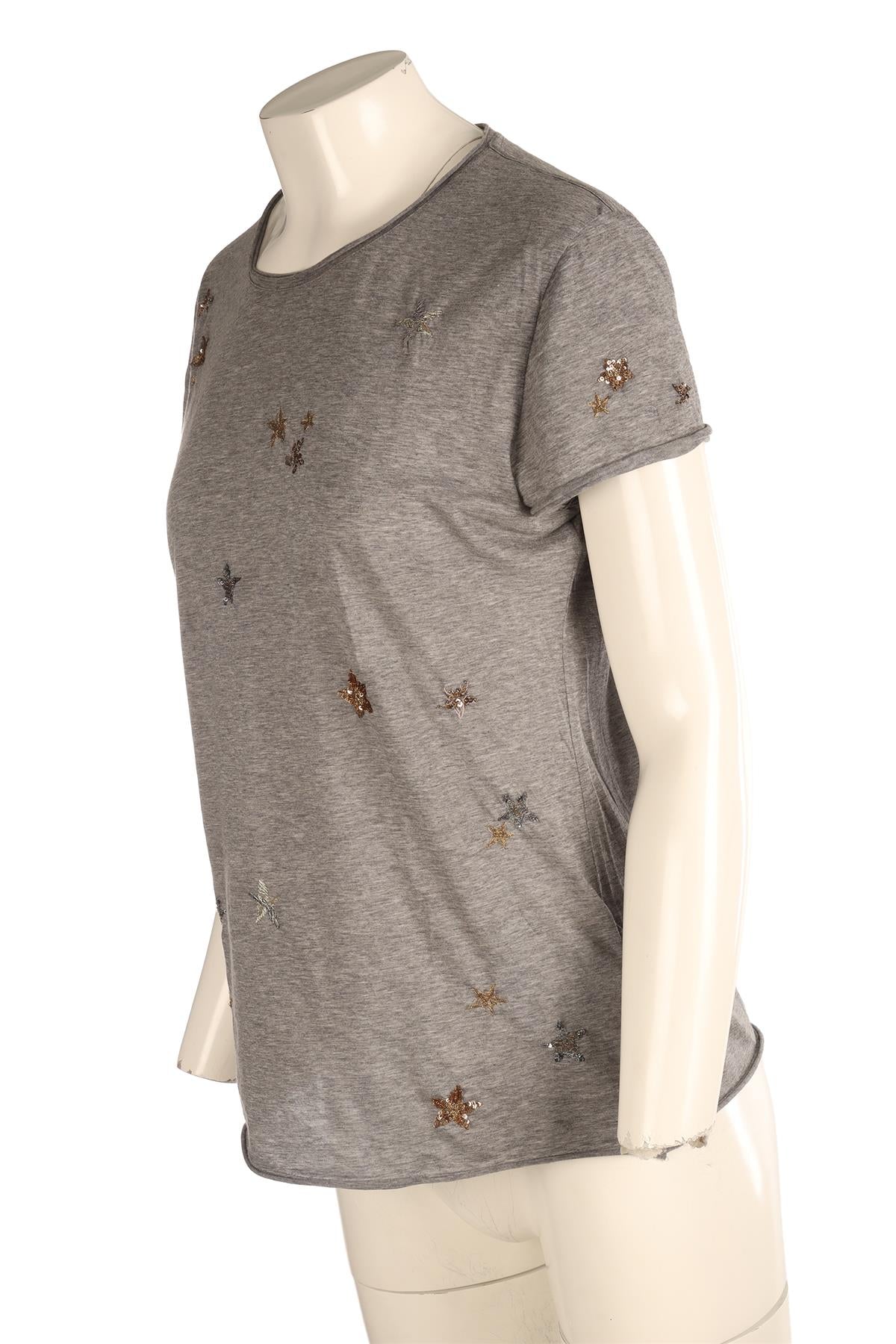 VALENTINO GREY COTTON T-SHIRT LARGE