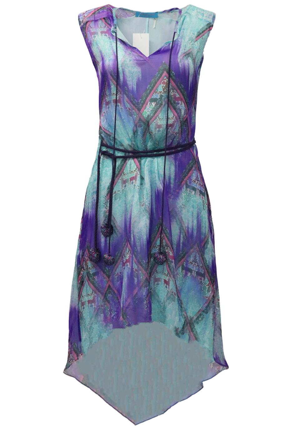 MATTHEW WILLIAMSON ESCAPE PRINTED SILK MINI DRESS UK 6