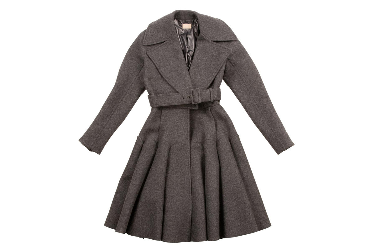 ALAÏA GREY WOOL COAT FR 38 UK 10
