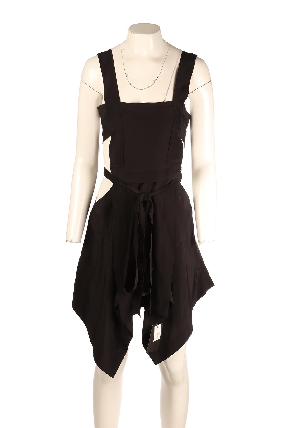 ISABEL MARANT BLACK SILK MINI DRESS FR 38 UK 10