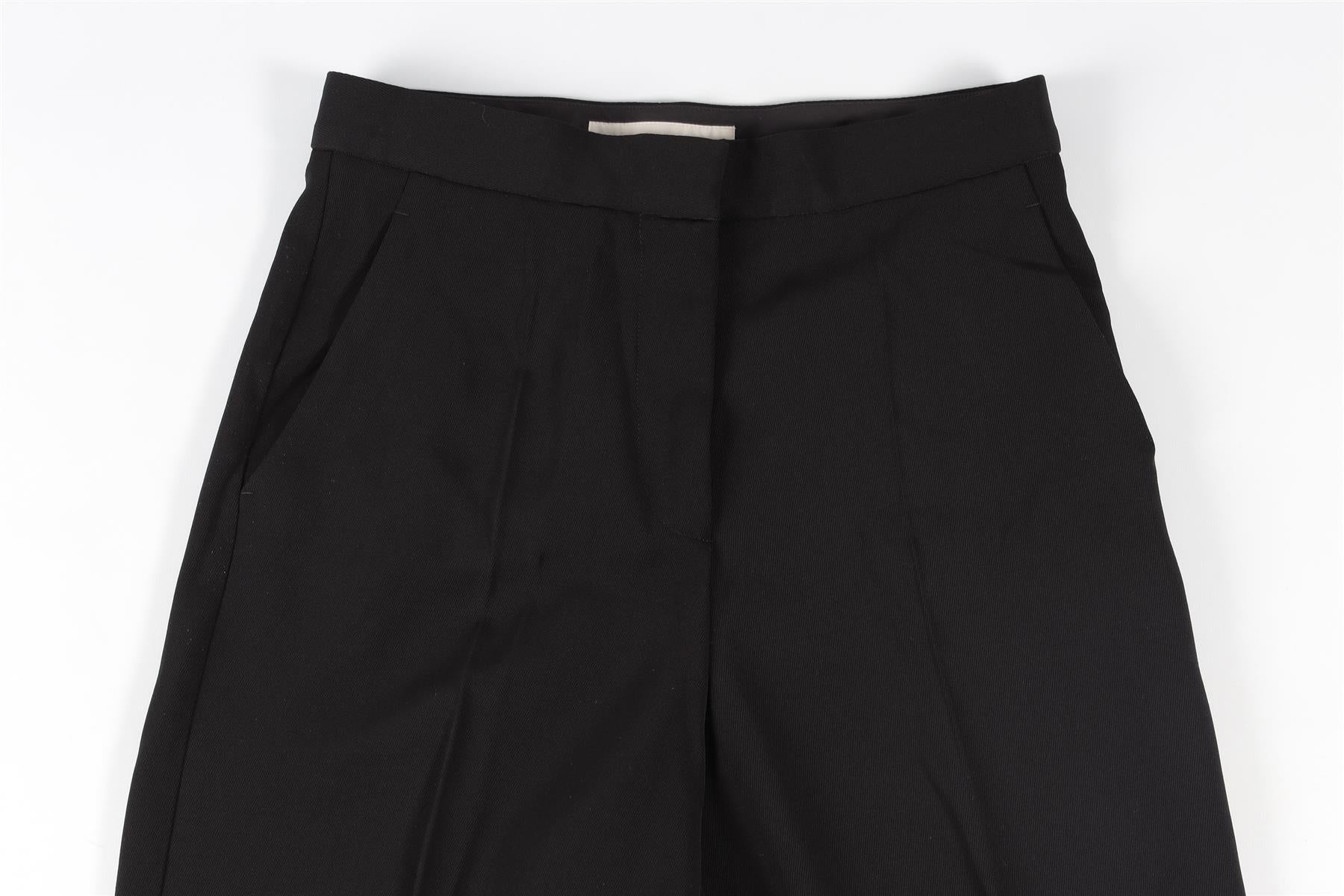 STELLA MCCARTNEY BLACK WOOL WIDE LEG TROUSERS IT 36 UK 4