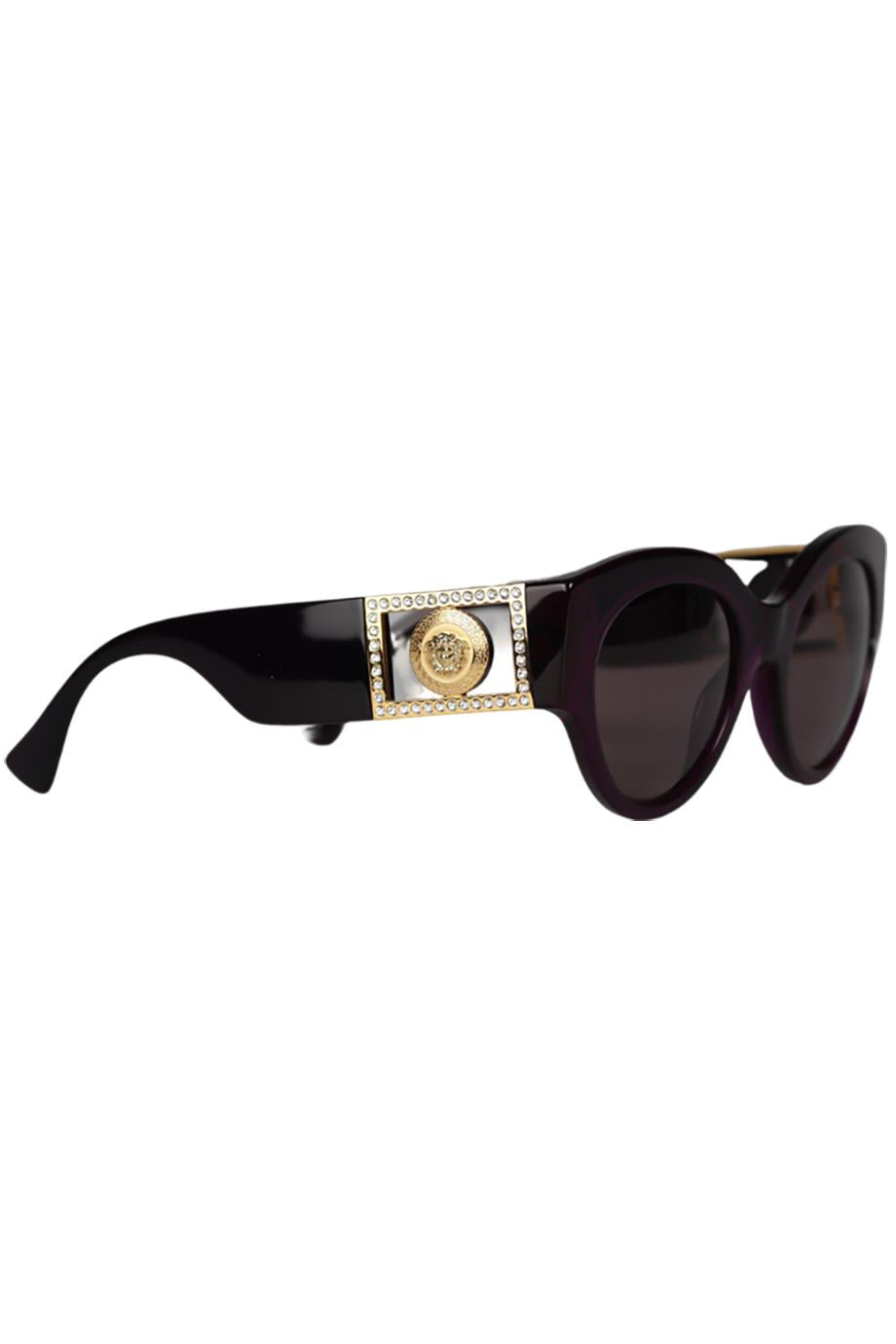 VERSACE MEDUSA ROUND FRAME ACETATE SUNGLASSES