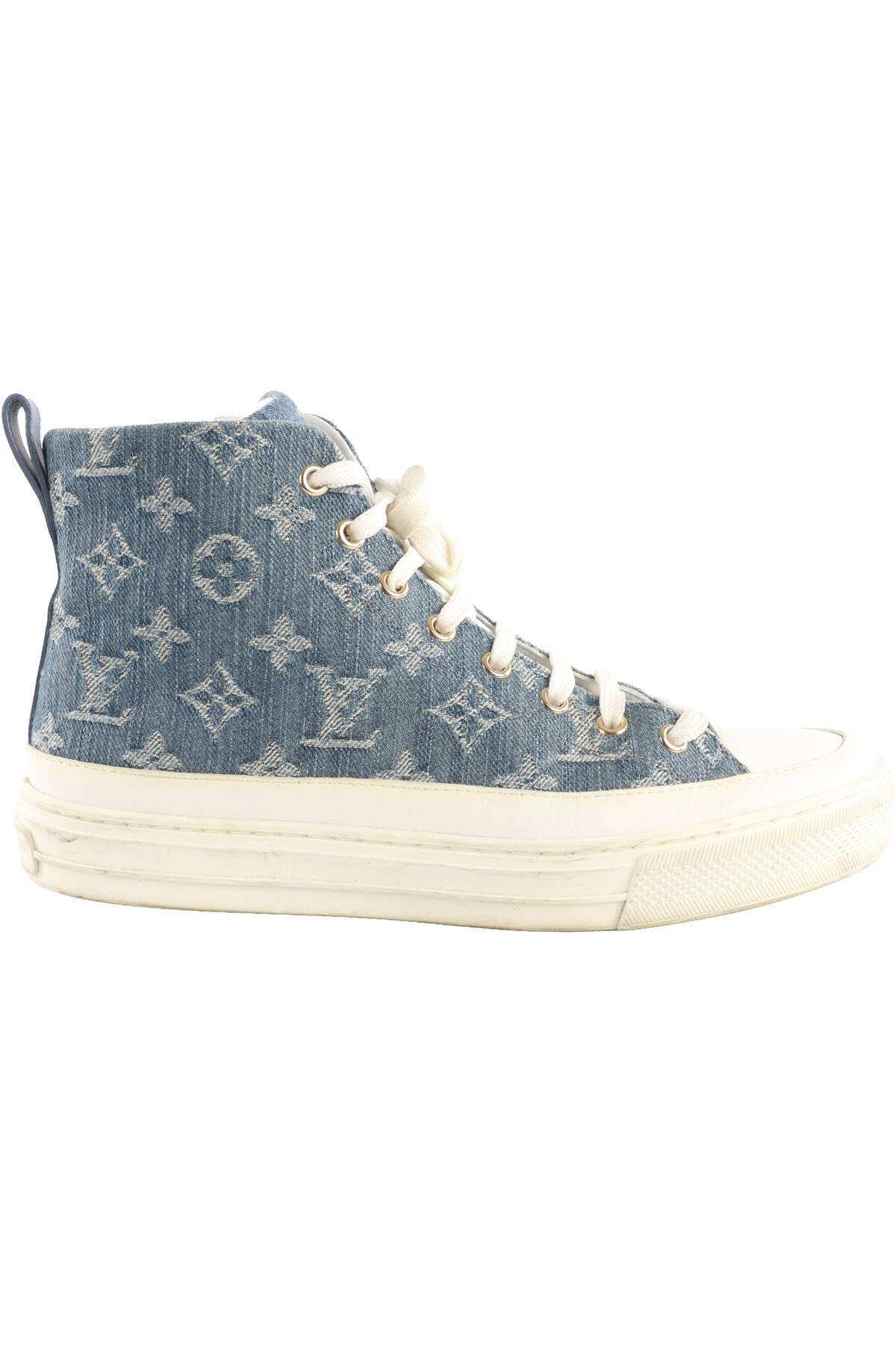 LOUIS VUITTON BLUE STELLAR MONOGRAM DENIM SNEAKERS EU 38 UK 5 US 8