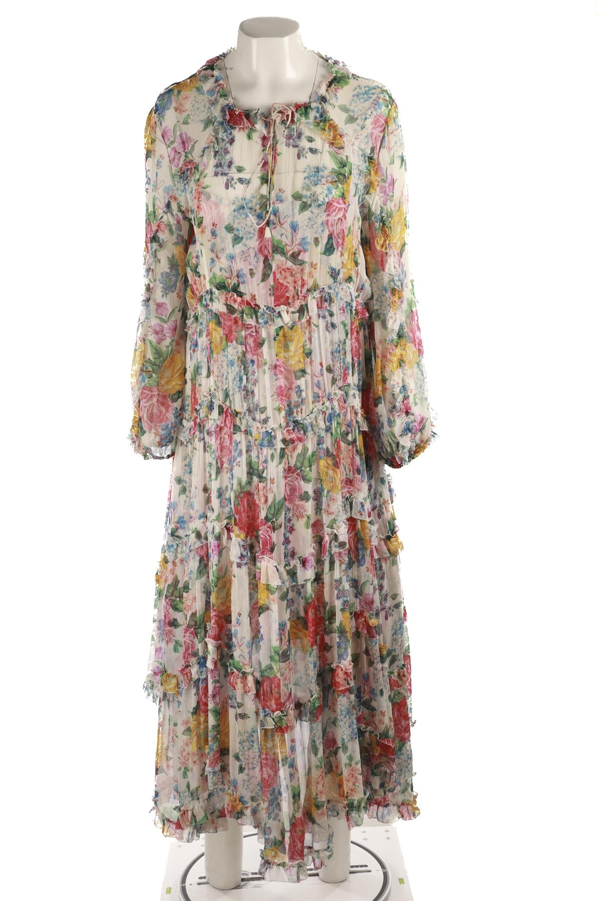 ZIMMERMANN MULTI SILK MAXI DRESS UK 10