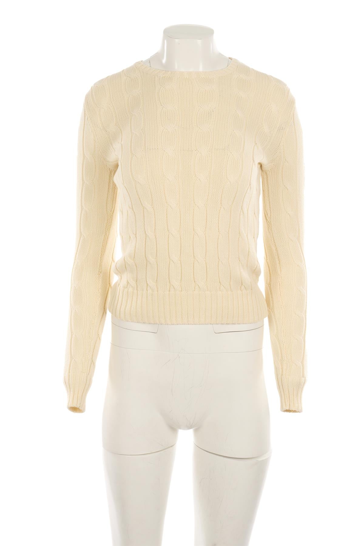 POLO RALPH LAUREN CREAM COTTON SWEATER XSMALL