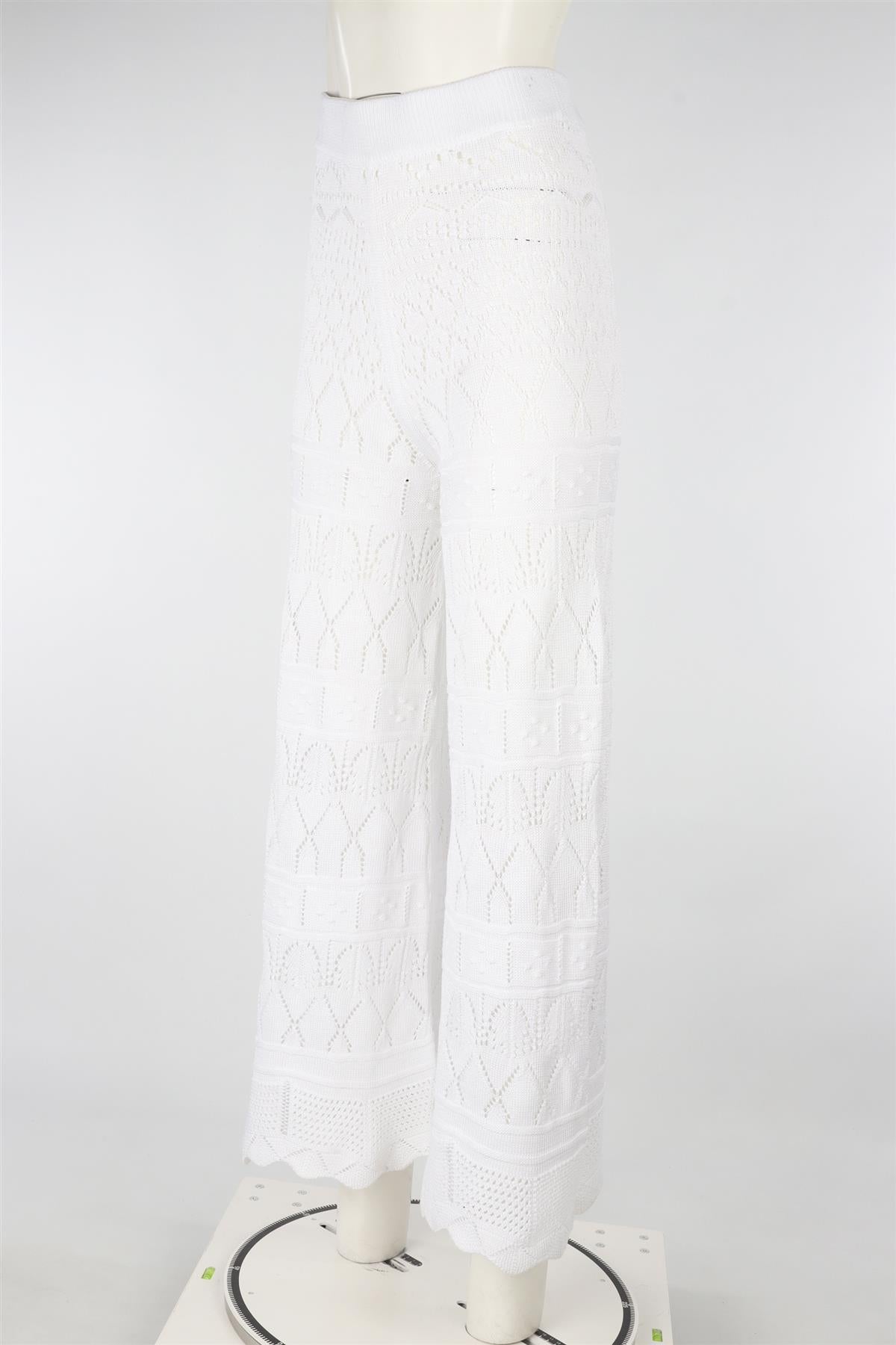 ERES WHITE CROCHET FLARED PANTS FR 40 UK 12
