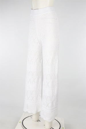 ERES WHITE CROCHET FLARED PANTS FR 40 UK 12