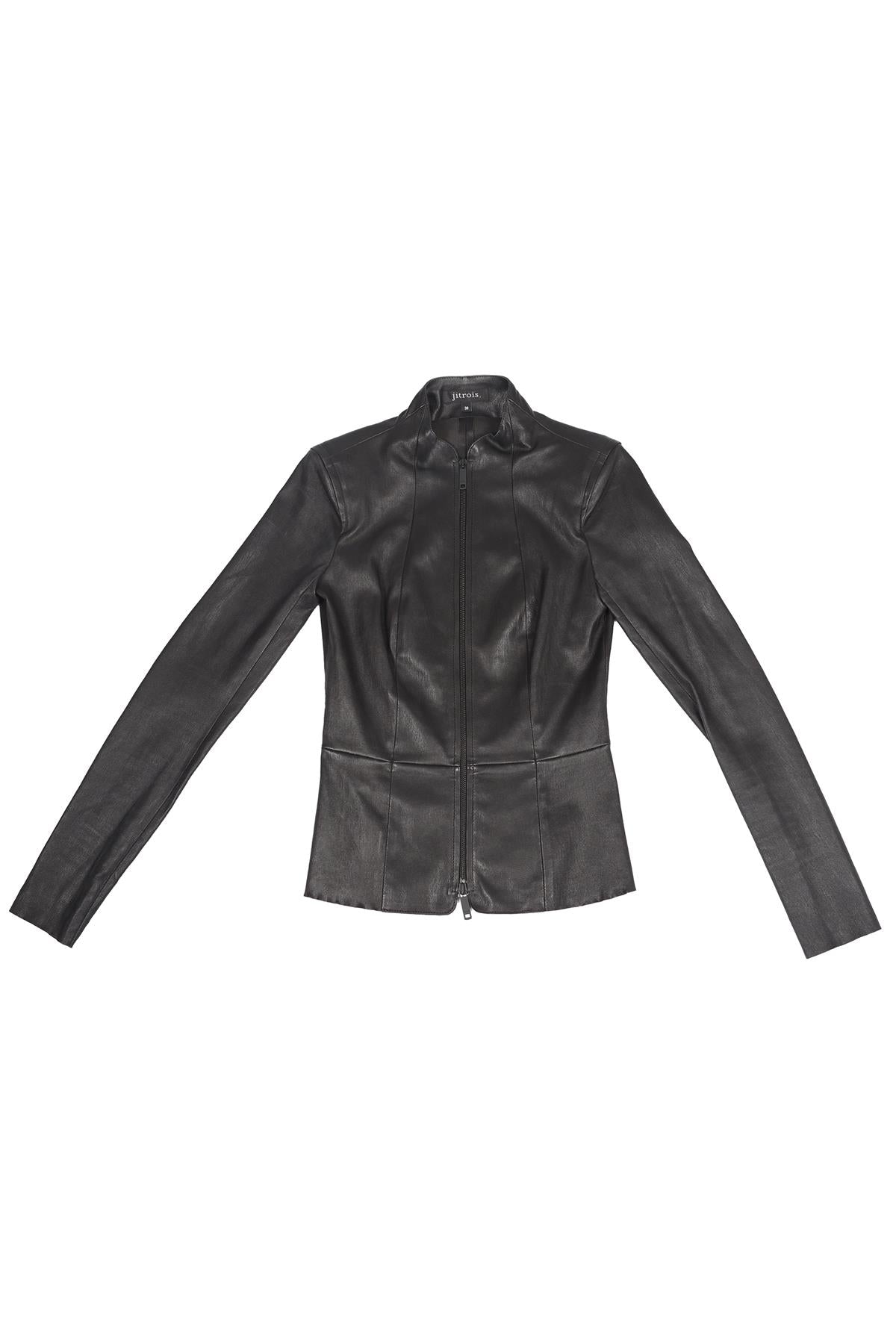JITROIS BLACK LEATHER JACKET FR 38 UK 10