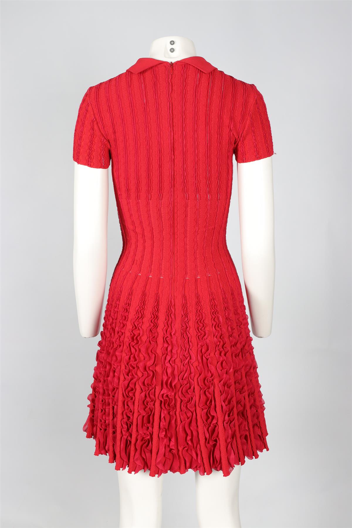 ALAÏA RED SILK MINI DRESS FR 36 UK 8