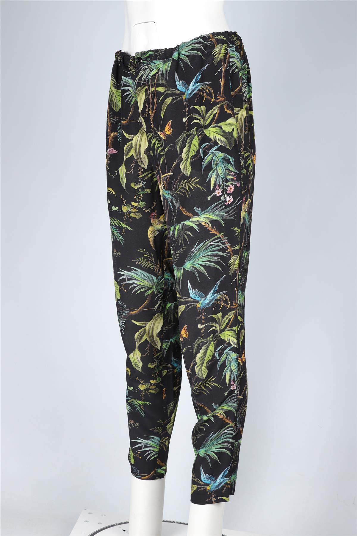 GUCCI BLACK SILK STRAIGHT LEG PANTS IT 46 UK 14