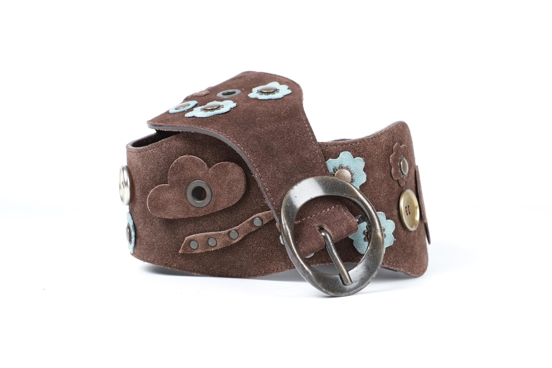 MARNI BROWN SUEDE BELT SMALL