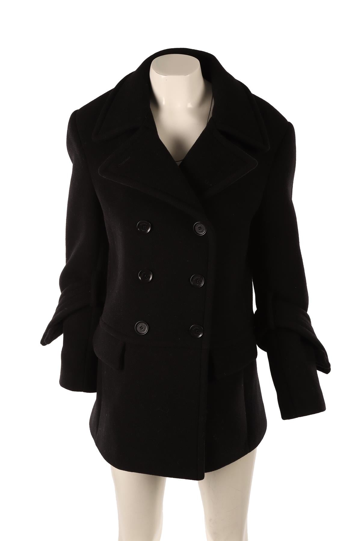PROENZA SCHOULER BLACK 2024 WOOL COAT US 8