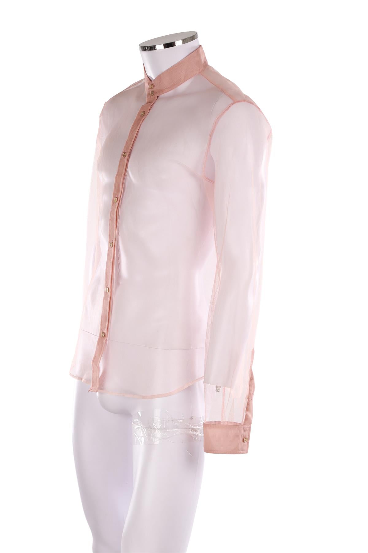 GUCCI PINK MEN'S MESH SHIRT IT 52 UK 42