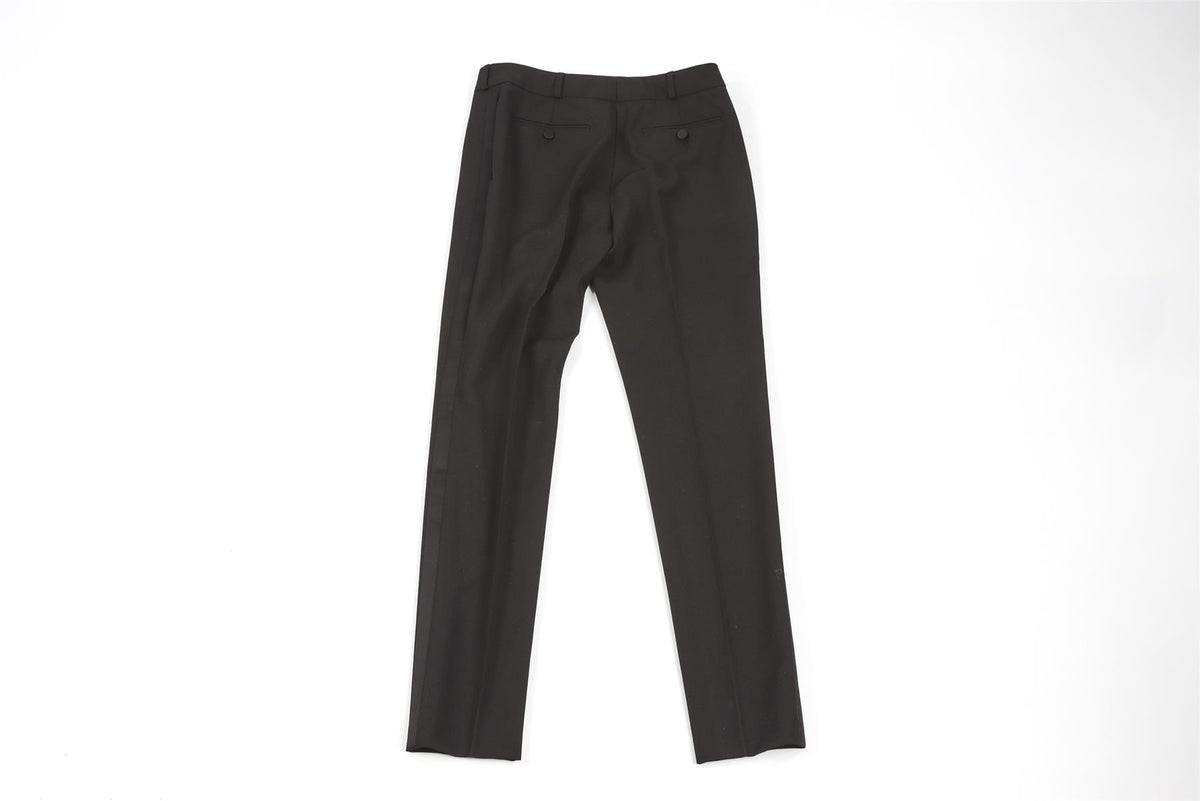 SAINT LAURENT BLACK WOOL STRAIGHT LEG PANTS FR 36 UK 8