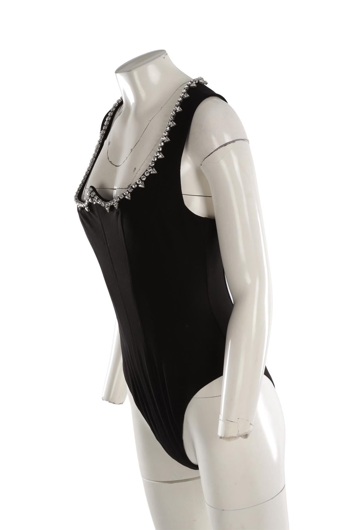 AREA BLACK SPANDEX BODYSUIT MEDIUM