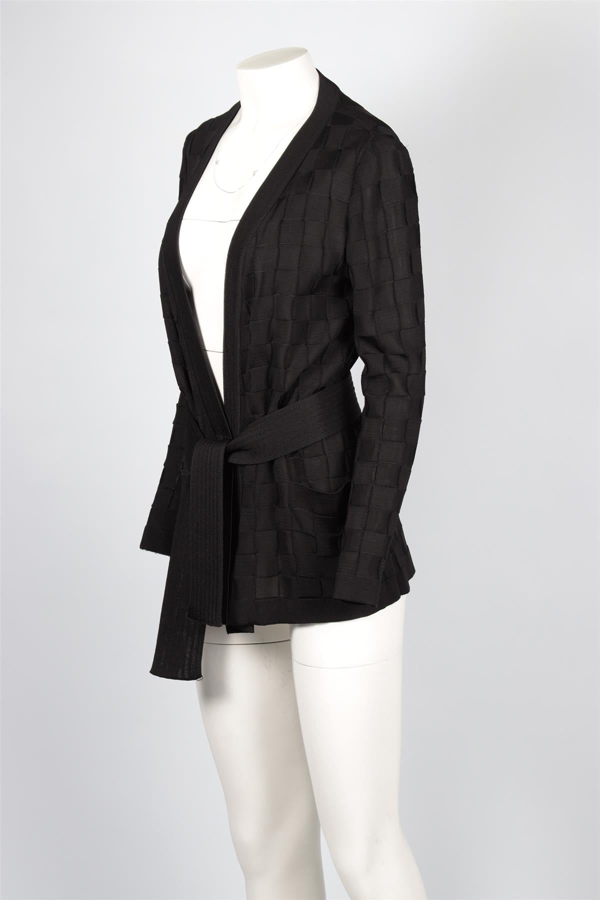 BALMAIN BLACK KNIT CARDIGAN FR 40 UK 12