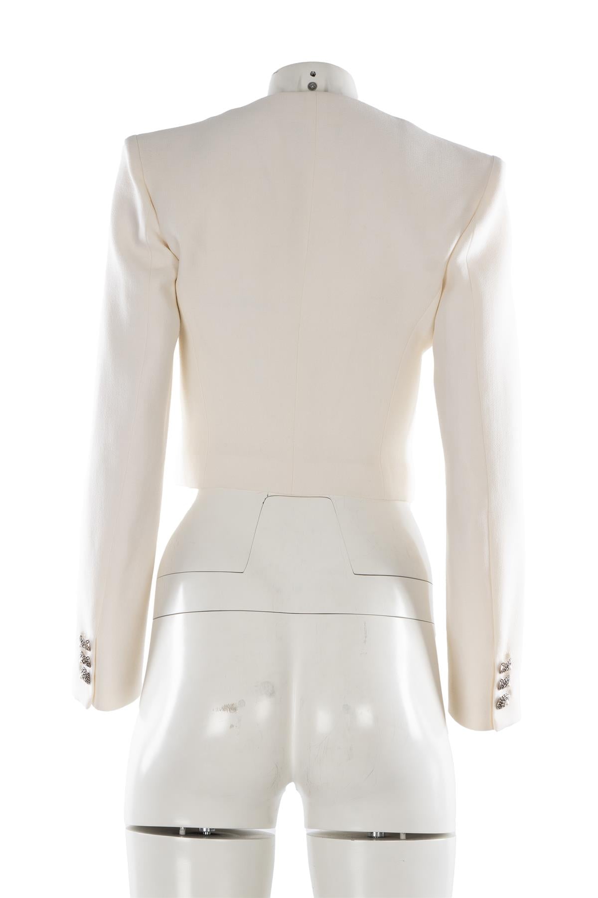 ALESSANDRA RICH IVORY WOOL JACKET IT 40 UK 8