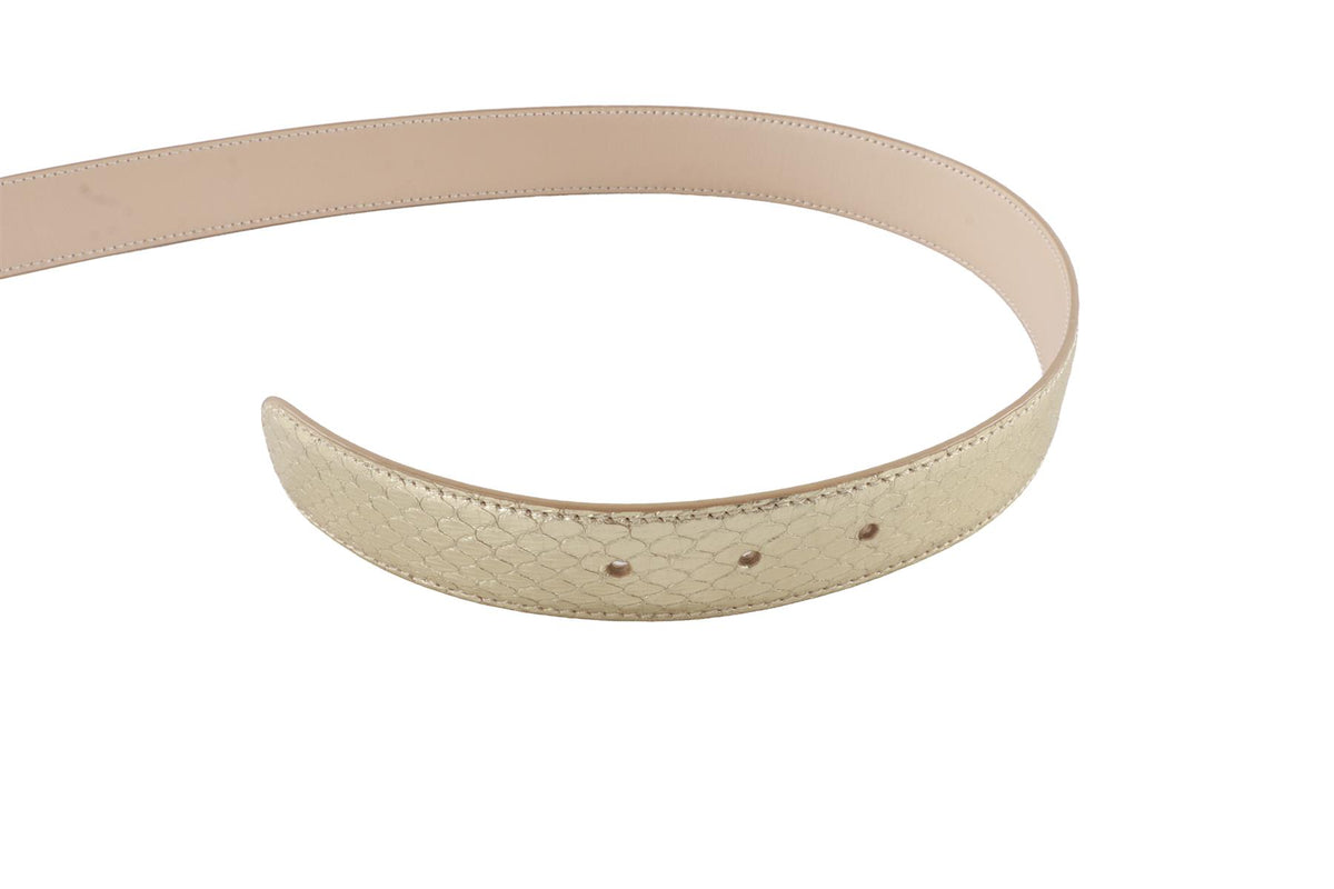 EMILIO PUCCI GOLD LEATHER WAIST BELT SMALL