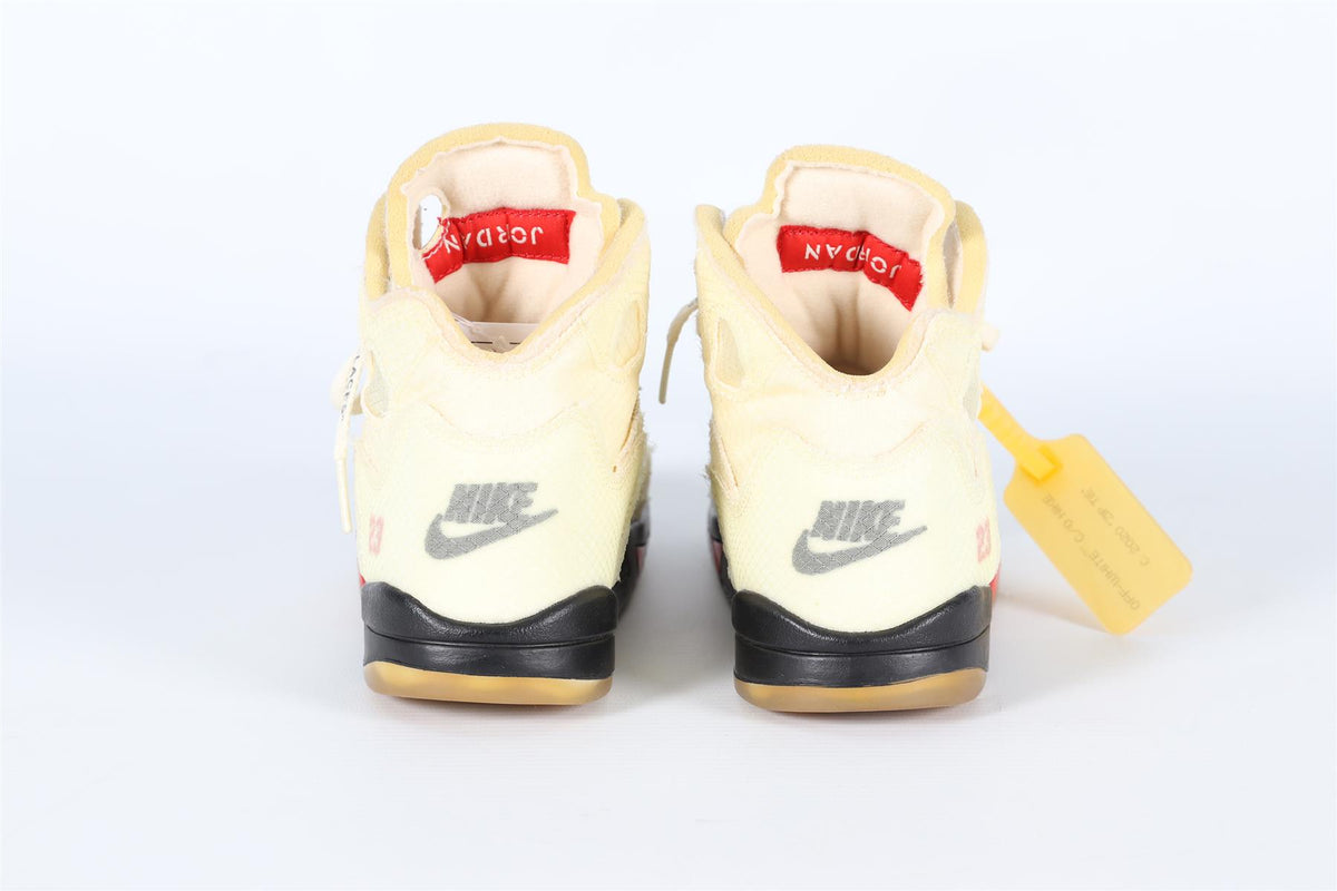 OFF-WHITE + AIR JORDAN KIDS BOYS YELLOW 5 RETRO SAIL SNEAKERS EU 31.5 UK 12.5-13
