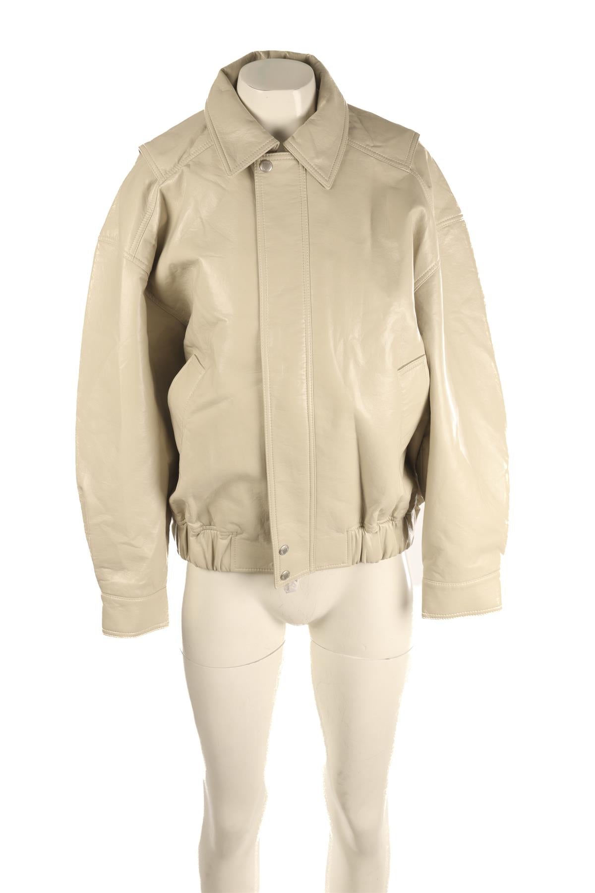 AGOLDE ECRU LEATHER JACKET XSMALL