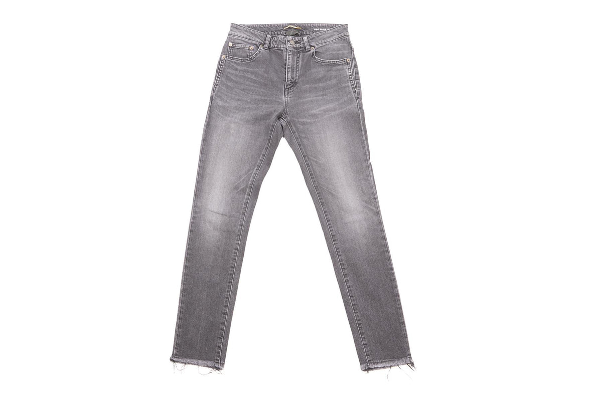 SAINT LAURENT GREY HIGH RISE SKINNY JEANS UK 8