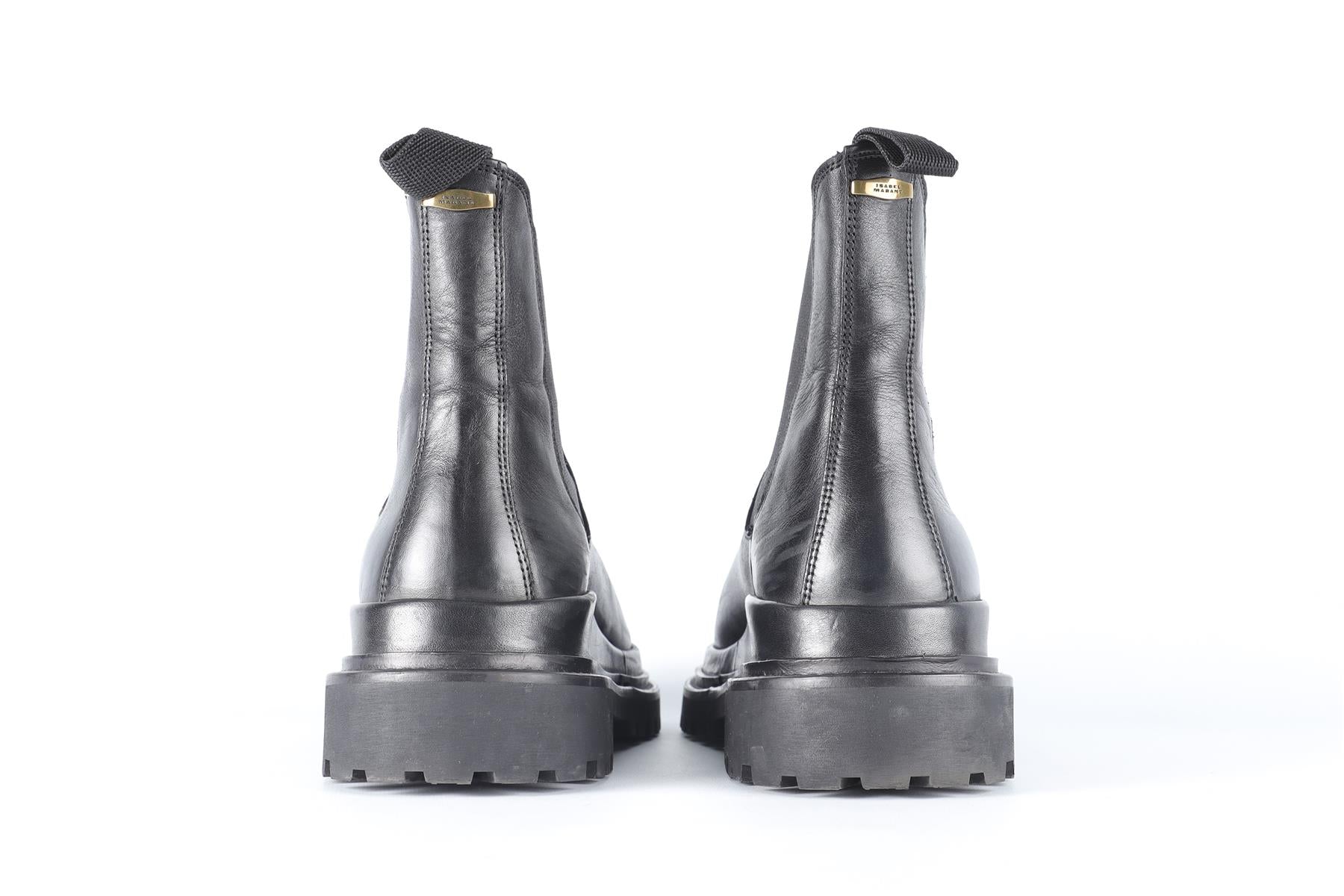 ISABEL MARANT BLACK LEATHER ANKLE BOOTS EU 39 UK 6 US 9