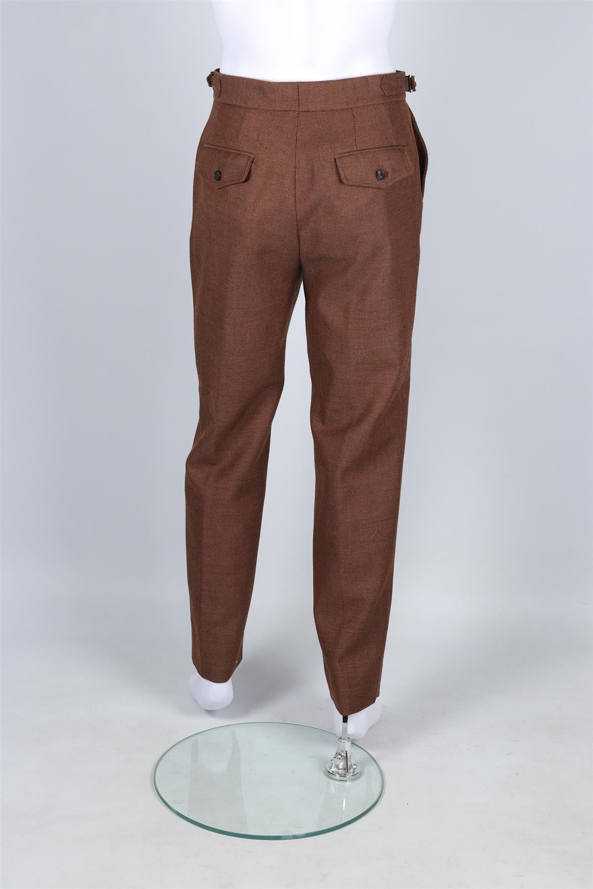 BODE BROWN MEN'S WOOL STRAIGHT LEG PANTS UK/US WAIST 30