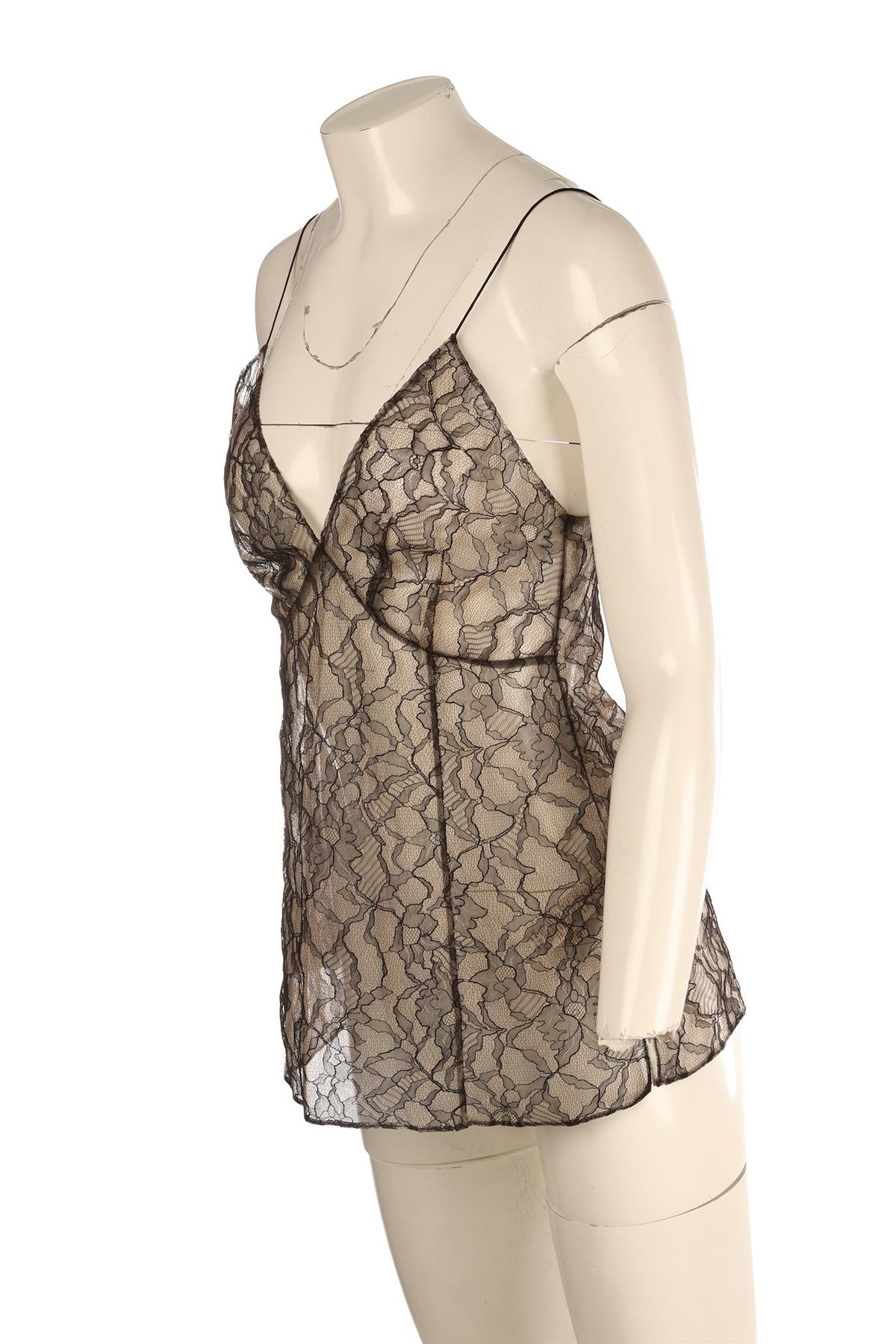 KHAITE BLACK LACE TOP US 2 UK 6