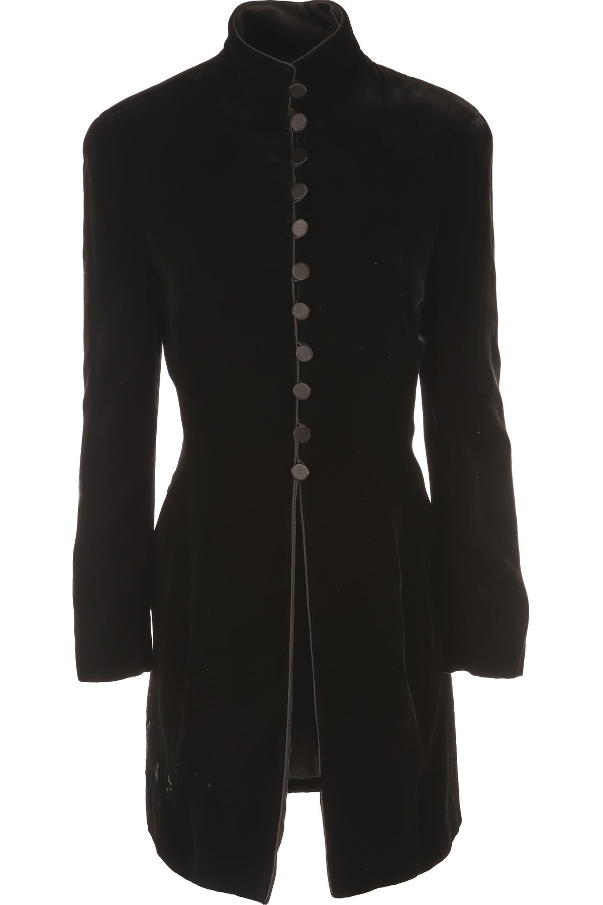 GIORGIO ARMANI BLACK VINTAGE VELVET COAT IT 42 UK 10