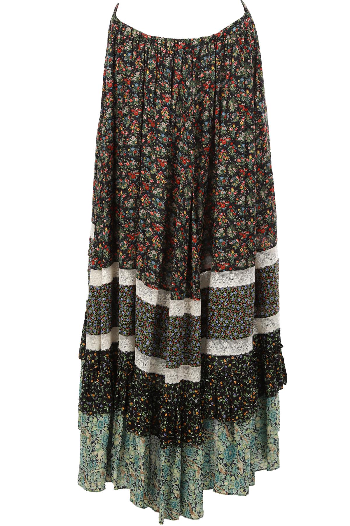 GUCCI + LIBERTY MULTI CREPE MAXI SKIRT IT 40 UK 8