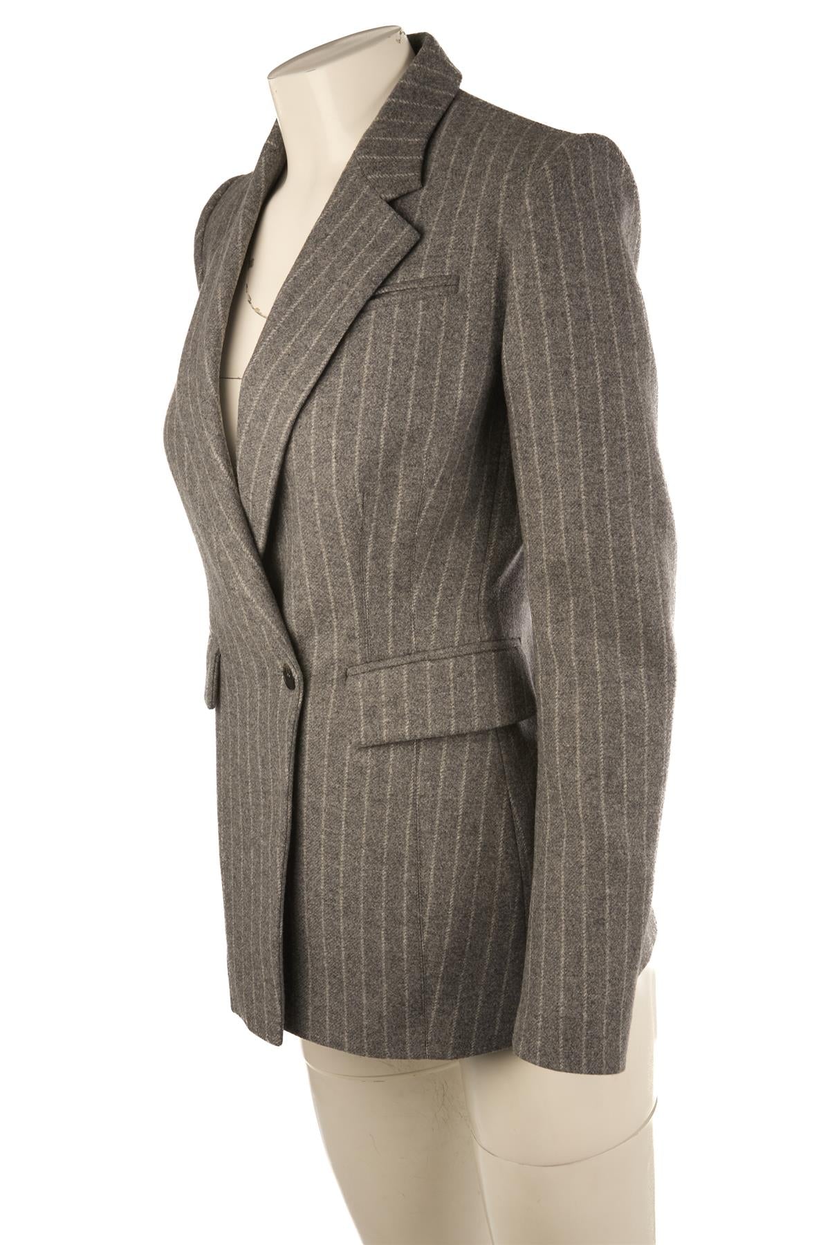 ANOTHER TOMORROW GREY WOOL BLAZER IT 38 UK 6