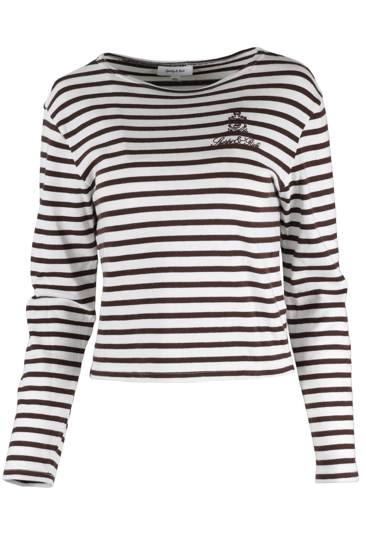 SPORTY & RICH BROWN COTTON TOP XSMALL