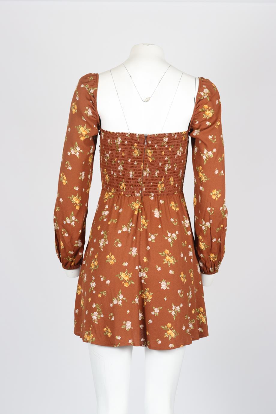 REFORMATION FLORAL PRINT CREPE MIDI DRESS US 6 UK 10